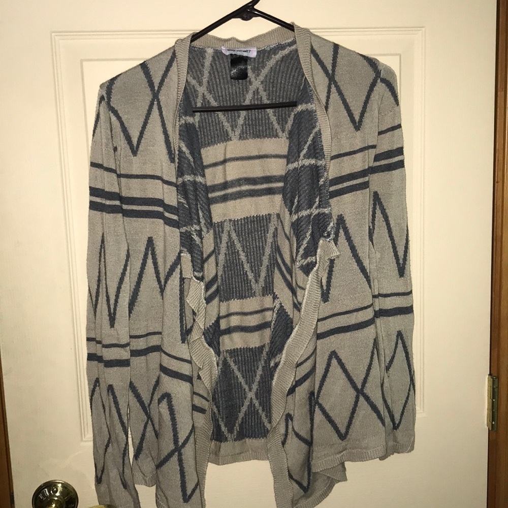 Tan and light grey cardigan